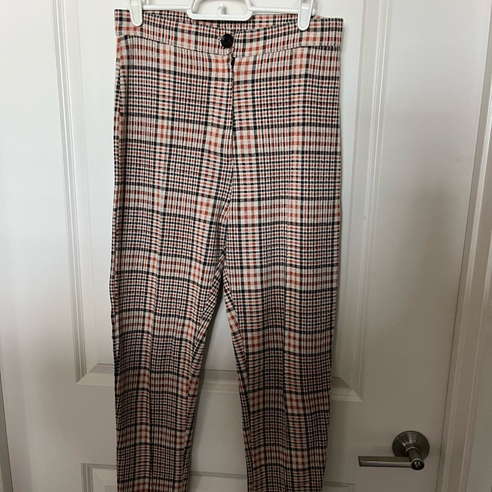 free people orange plaid pants